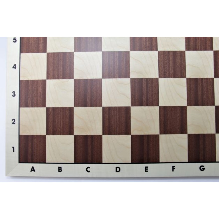 Turnierschachbrett, Feldgröße 58 mm, Intarsie, mit Buchstaben und Zahlen