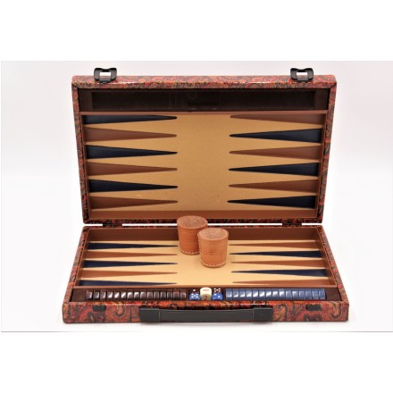 hoofdstad houd er rekening mee dat Exclusief Backgammon Koffer Kunstleder Paisley Muster, 39 x 25 cm, Einzelstück  Ausführung 1B, denkspiele24.de