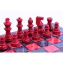 Schachspiel - Alabaster anthrazit/rot